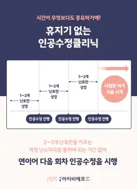 서울IVF여성의원 휴지기 없는 인공수정 클리닉 메인 브랜드 카피